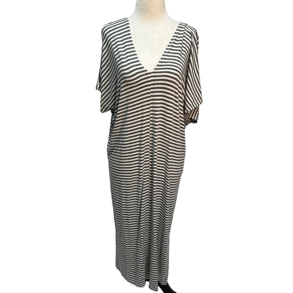 Press Dress Dresses & Skirts - PRESS Striped Midi Dress V-Neck Jersey Size XS